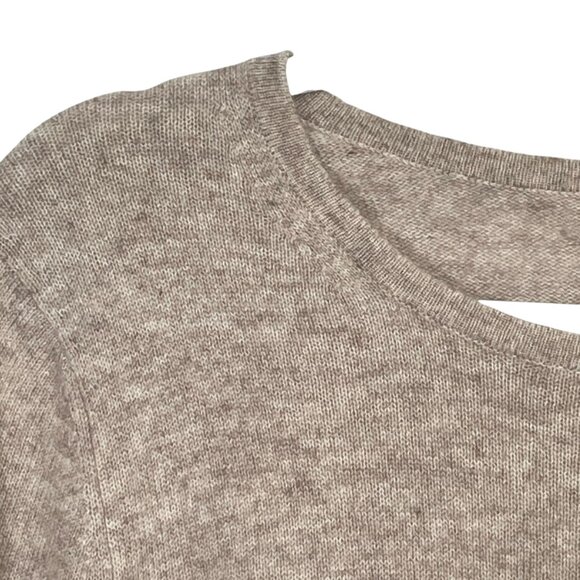 100% Cashmere Oatmeal Pullover Long Sleeve Crew Neck Neutral Sweater XL - Picture 4 of 8